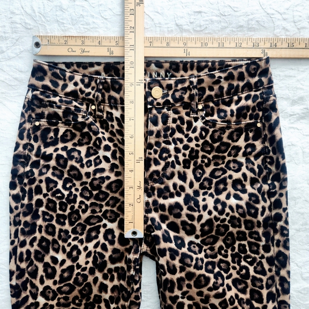 WHBM Sculpting High Waist Ankle Pants With Stretch, Brown & Black Leopard Size 0 - Picture 9 of 15